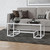 45" White Glass And Steel Coffee Table With Shelf