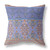 28" X 28" Purple And Blue Broadcloth Floral Throw Pillow