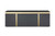 94" X 18" X 35" Black Stainless Steel Buffet