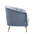 29" Light Gray Velvet And Gold Striped Tufted Barrel Chair