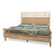 Brown Carved Geometric Solid Wood King Bed Frame