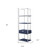 68" Navy Blue Stainless Steel Four Tier Etagere Bookcase with a drawer