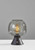 Smoked Glass Globe Shade with Vintage Edison Bulb and Matte Black Metal Table Lamp