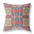 20"x20" Red Yellow Gray Zippered Suede Geometric Throw Pillow