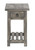 Rustic Gray Wash Wooden End Table with Storage