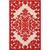 10' X 13' Red Damask Non Skid Indoor Outdoor Area Rug