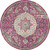 8’ Round Pink and Ivory Medallion Area Rug