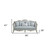 85" Light Gray Linen Damask Sofa And Toss Pillows With Champagne Legs
