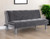 66" Gray Velvet Convertible Futon Sleeper Sofa With Silver Legs