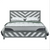Gray And White Carved Geometric Full Bed Frame