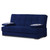 75" Blue Chenille Convertible Futon Sleeper Sofa And Toss Pillows With Storage