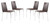 Set Of Four Espresso Steel Dining Chairs