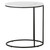 22" Black And White Faux Marble And Steel Oval End Table
