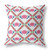 20"x20" Pink Blue White Zippered Suede Geometric Throw Pillow