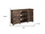 70" Brown Solid Wood Cabinet Enclosed Storage Distressed TV Stand
