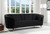 92" Black Velvet Sofa