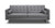 80 X 45 X 13 Gray Sofa Bed with Stainless Steel Legs