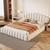 Cream Tufted Velvet Upholstered Queen Bed Frame