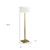 62" Brass Traditional Shaped Floor Lamp With White Frosted Glass Drum Shade