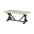 26" X 50" X 19" White Marble Weathered Espresso Wood Coffee Table