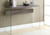 15.75" x 44" x 32" Dark Taupe Clear Particle Board Tempered Glass Accent Table