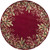 6' Ruby Red Hand Tufted Bordered Tropical Plants Round Indoor Area Rug