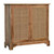 34" Brown Solid Wood And Textured Rattan Accent Cabinet With Two Doors