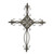 22" Gray Metal Scroll Design Gray Hanging Cross Wall Decor