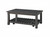 42" Antique Black Solid Wood Rectangular Distressed Coffee Table With Shelf