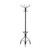 18" x 18" x 70" Black Metal Coat Rack
