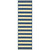 2’x8’ Blue and Ivory Striped Indoor Outdoor Runner Rug