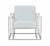Stylish White Leatherette And Steel Chair