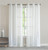 Set of Two 84" White Velvet Applique Window Panels