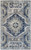 2' X 3' Blue And Ivory Abstract Power Loom Distressed Stain Resistant Area Rug