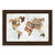 Pattern World Map 13 Brown Picture Frame Print Wall Art