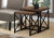 37.25" x 37.25" x 40.5" Brown Black Particle Board Metal 2pcs Nesting Table Set