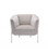 30" Beige Velvet And Gold Solid Color Barrel Chair