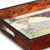 World Map Vintage Burlwood Serving Tray