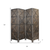 79" Brown Solid Wood Folding Four Panel Screen Room Divider