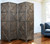 79" Brown Solid Wood Folding Four Panel Screen Room Divider