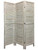 67" White Solid Wood Folding Three Panel Screen Room Divider