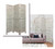 67" White Solid Wood Folding Three Panel Screen Room Divider