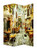 72" Brown Folding Three Panel Screen Room Divider