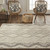 2' X 3' Ivory Taupe And Gray Wool Geometric Tufted Handmade Stain Resistant Area Rug