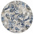 8™ Round Blue Gray Jacobean Floral Indoor Outdoor Area Rug