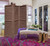 67" Brown Solid Wood Folding Three Panel Screen Room Divider