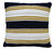 18" X 18" Black And Yellow Zippered Striped Indoor Outdoor Throw Pillow