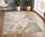 4' X 6' Ivory Tan And Gray Abstract Area Rug