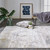 5' X 8' Ivory Gold And Gray Abstract Stain Resistant Area Rug