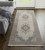 8' Gray Red And Blue Floral Runner Rug With Fringe